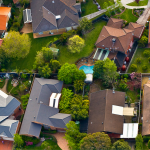 Arial view of houses